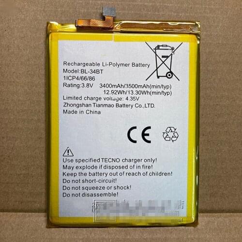 TECNO BL-34BT battery 13.30WH 3500mAh