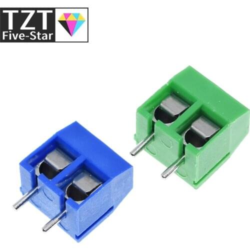 TZT 20pcs KF301-2P 301-2P 2 Pin Plug-in Screw Terminal Block Connector 5.08mm Pitch 2 Pin Screw Terminal Block good