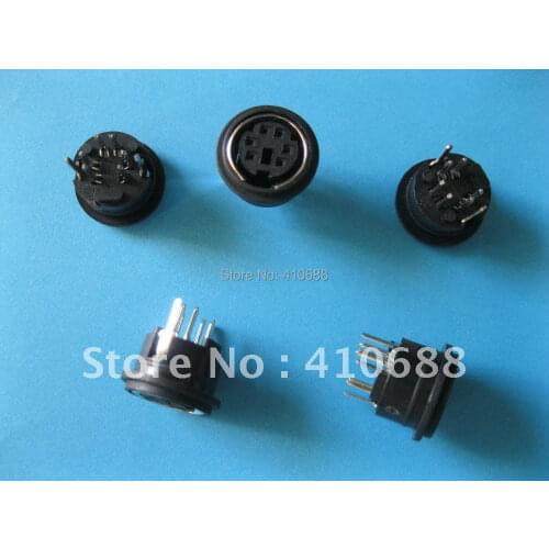 10000 Pcs Per Lot Mini 6 Pin Circular DIN Connector Snap and Lock Vertical Mini-DIN Hot Sale High Quality