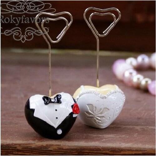 FREE SHIPPING 12PCS=6Pairs Bridal and Groom Place Card Holders Wedding Decoration Favors Party Gifts Party Supplies