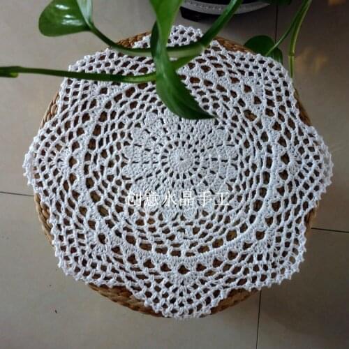Free shipping 12 pic/lot flower cotton kintted round doilies for wedding decor photography props coaster cup pads coaster mats