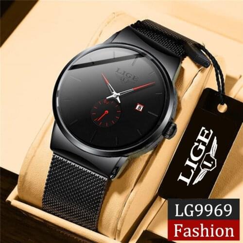 LIGE Quartz Watch Women And Men Watch Top Brand Luxury Famous Dress Fashion Watches Unisex Ultra Thin Wrist watch Para Hombre