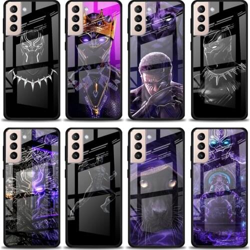 Marvel Black Panther Tempered Glass Cover For Samsung Galaxy S21 Plus Ultra M21 M31 M51 A52 A72 Phone Case Coque