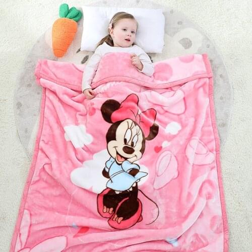 Disney Mickey Minnie Mouse Blanket Double Thickening Winter Kindergarten Nap Small Quilt Baby Bath Towel Bed Flat Sheets Decor