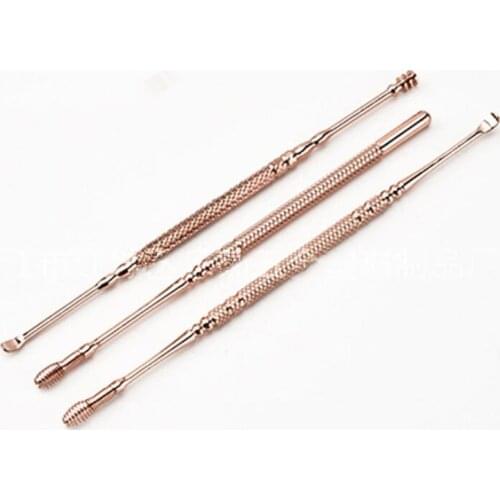 Stainless Steel Ear Pick Double-ended Earpick Ear Wax Curette Remover Ear Cleaner Spoon Spiral Ear Clean Tool Health Care