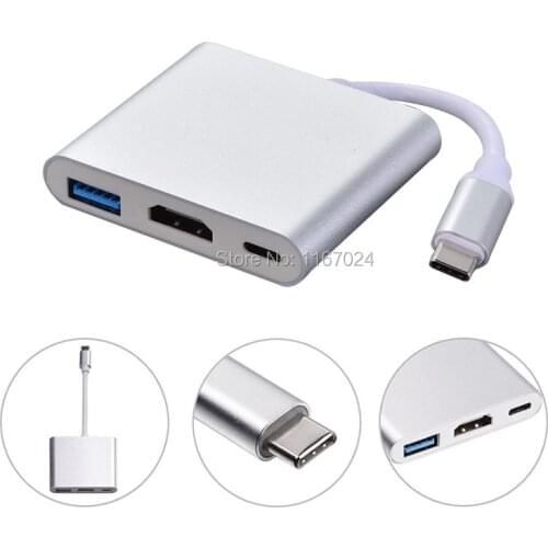USB C To HDMI 3 in 1 Cable Converter for Usb 3.1 Thunderbolt 3 Phone To Monitor Type C Switch To HDMI 4K Adapter Cable 1080P