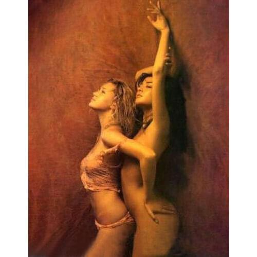 HIGH QUALITY PORTRAIT OIL PAINTING ON CANVAS TWO NUDE GIRL" 24"X36"