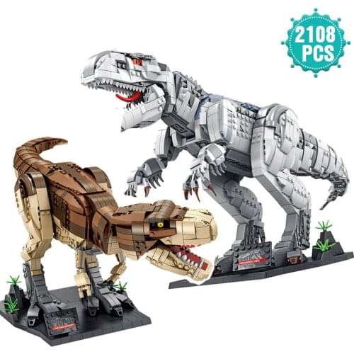 Technical Animal Series Building Blocks Jurassic Dinosaur Animal World Park Tyrannosaurus Rex Bricks Toys Gift For Children