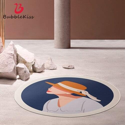 Bubble Kiss Girl Round Carpets For Living Room Bedroom Coffee Table Carpet Dressing Table Chair Floor Mat Home Decoration Rugs