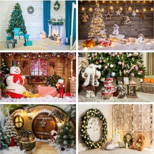 Laeacco Indoor Christmas Tree Gift Fireplace Carpet Birthday Photo Photography Backdrop Photo Background For Photo Studio