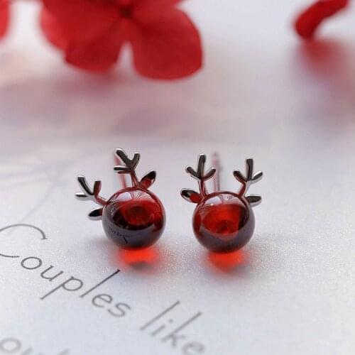 Cute Christmas Stud Earrings Rhinestone Snowflake Elk Earrings Pendant Ear Jewelry Women Christmas Festival New Year Gift