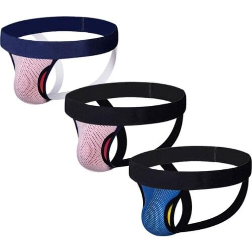 3PCS Men Thong Double G-string Mesh Breathable Hole Mens Bikini Sexy Underwear Men Penis Stage String Homme Thongs Underpants