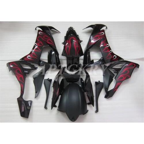 New ABS Motorcycle Fairing kit Fit For kawasaki Ninja ZX10R 2008 2009 2010 08 09 10 ZX-10R Bodywork Set Custom Red Flame