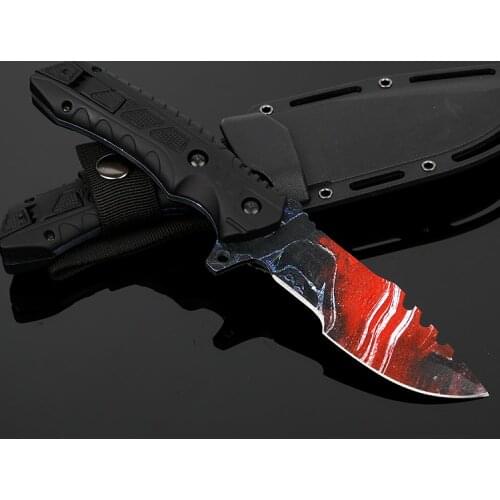 Fixed Blade Knife with Sheath Outdoor Pocket Survival Tactical Knife Hiking Camping Self-defense Hunting Knives EDC Multi Tool