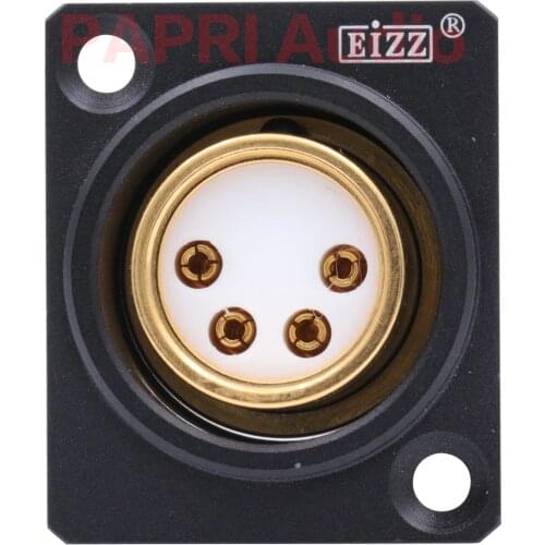PAPRI EIZZ 4pin Female XLR Plug Connector Socket Jack Hifi Audio Headphone AMP DIY 24K gold plated Copper pins PTFE Insulator