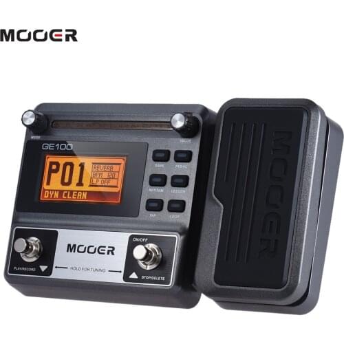 MOOER GE100 Guitar Effect Pedal Processor Guitar Pedal LCD Display Loop Recording Chord Course Function Guitar Accessories PE100