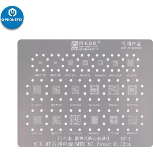 PHONEFIX 19 in 1 MTK MT Series Power IC BGA Rework Reballing Stencil Template kit for Phone Professional Soldering Rework Repair