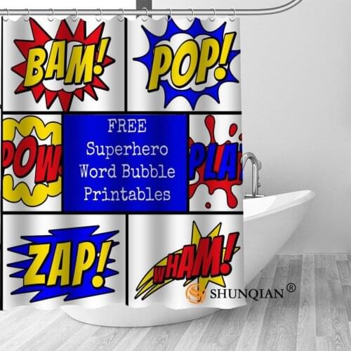 ShunQian Custom Comic Pop Art New Arrival Popular Hot Sale Shower Curtain Bathroom Waterproof For Yourself Bath Curtain Gift