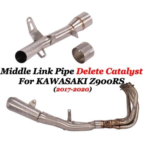 Decat Eliminator Down Exhaust Pipe For Kawasaki Z900RS 2017-2020 Stainless Steel De-cat Mid Pipe Motorcycle Muffler