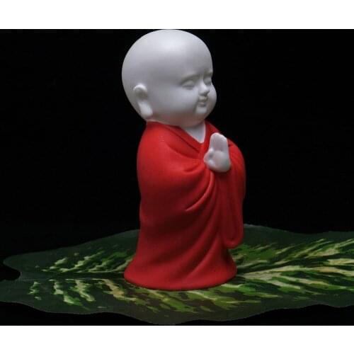 Buddha Statue White porcelain Sculpture Ceramics Colour Statue Home decor Ornament India Monk