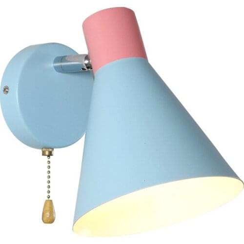 Nordice glass wall sconces bed wall lamp iron rope bedroom bedside living room corridor cabecero de cama wall lamp