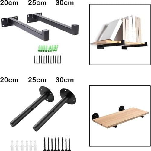 Heavy Duty Iron Floating Shelf Brackets Wall Mounted Industrial Metal Brackets Wall Supports Shelving Shelf