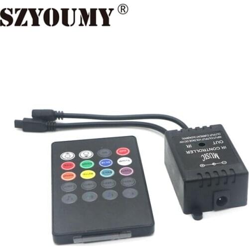 SZYOUMY LED Music IR Controller 20 Key Remote Sound Sensor withut battery For 3528 5050 RGB LED Strip Free Shipping