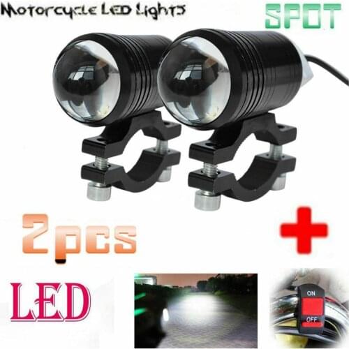 2pcs Universal DC 12V-80V Motorcycle Fog Lights LED Headlight Driving Spot Work Lamp + Switch Waterproof Bright Dropshipping CSV