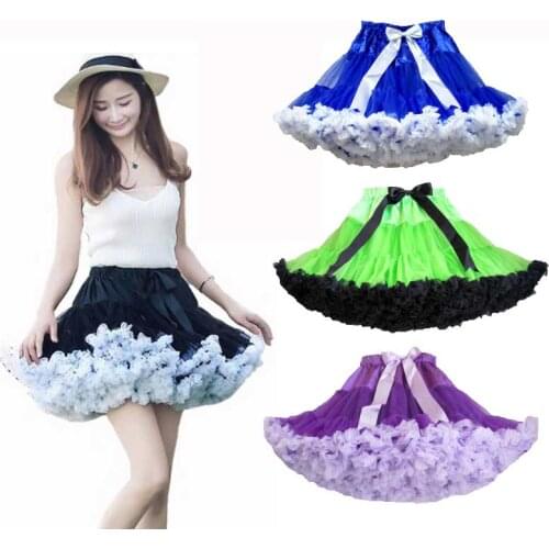 Big Size Girls Pettiskirt Girl 2 Color Patchwork Party TuTu Skirts Party Tulle Skirts Ballet Dance Wear