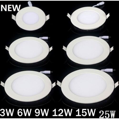 Dimmable Ultra thin 3W/4W/6W / 9W / 12W / 15W/ 25W LED Ceiling Recessed Grid Downlight / Slim Round/Square Panel Light + driver