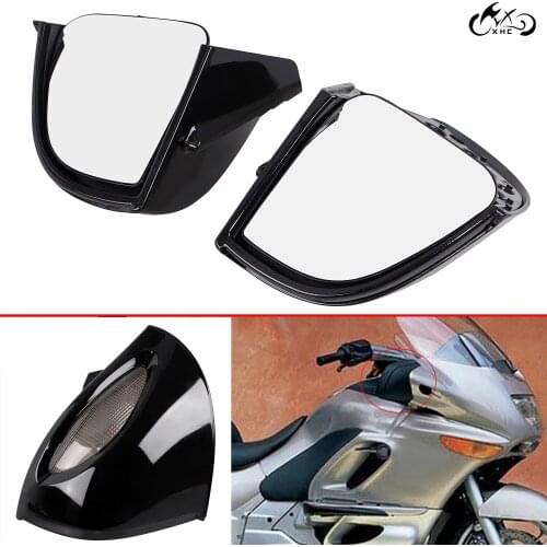 2Pcs Motorcycle Black Rear Left & Right Side View Mirrors &Smoke Turn Signal Lens Fit For BMW R1100RT R1150RT