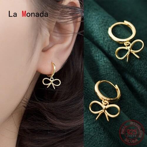 La Monada 925 Sterling Silver Earrings Small Butterfly Fashion Hoop Earrings For Women Silver 925 Earrings Piercing Jewelry