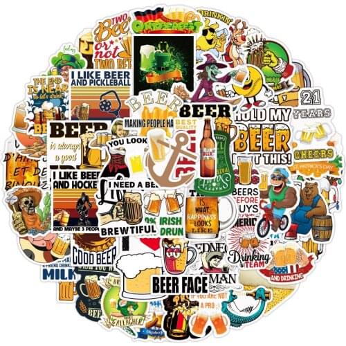 10/50PCS Funny Drink Beer Stickers Pack Spoof Expression Weed 420 Graffiti Decal Sticker for DIY Laptop Motorcycle Helmet Guitar