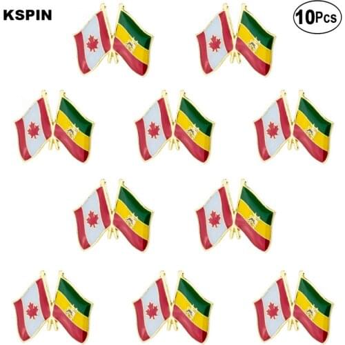 Canada & Ethiopia Friendship Flag Lapel Pin Flag badge Brooch Pins Badges 10Pcs a Lot