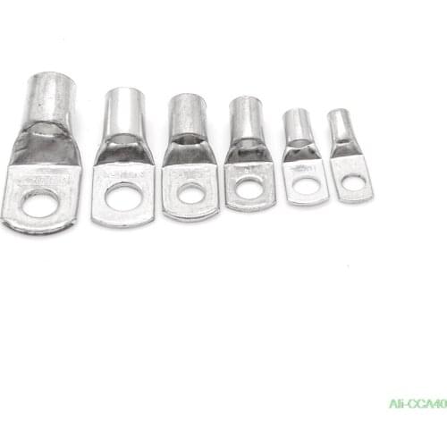 20PCS SC6-5/6 M4/M5/M6/M8 4mm2 6mm2 10/16/25mm2 35/50mm2 4mm 5mm 6mm 8mm Bolt Hole Tinned Copper Cable lugs Battery Terminal