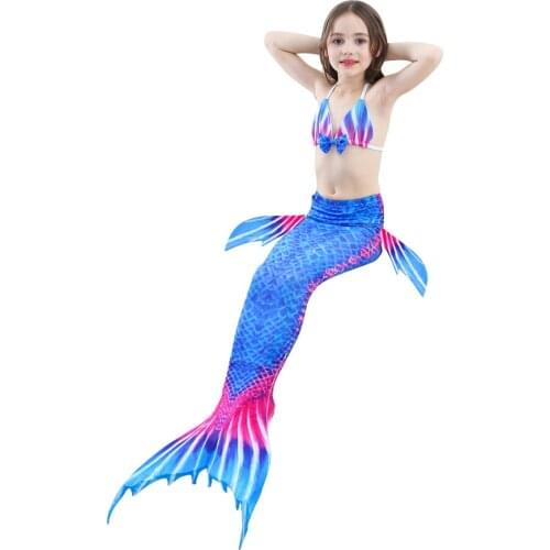 2021 free shipping New Kids Mermaid Tail Swimwear Bikini Set Bathing Suit Costume for birthday party designed high quality