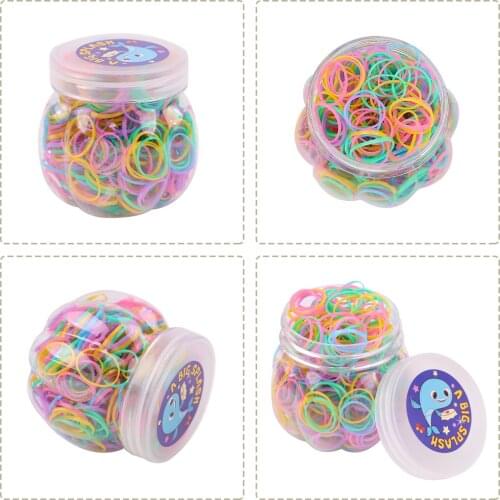 300PCS/Box Ponytail Holder Elastic Hair Band For Girls Women Rope Tie Gum Hair Holder Rubber Hairband Kids Hair Accessories