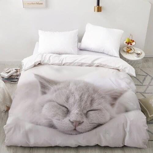 3D Duvet cover Quilt/Blanket/Comfortable Case Luxury Bedding 135 140x200 150x200 200x220 for Home animal Cat Cute sleep