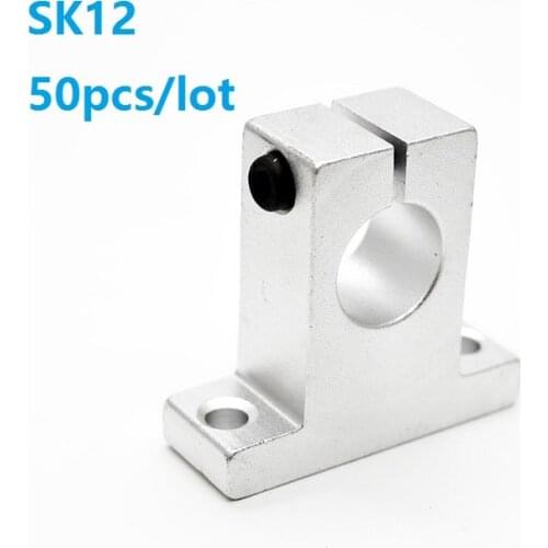 50pcs/lot SK12 SH12A 12mm shaft Linear rail shaft support bearing shaft end bearings XYZ Table CNC router 3D printer parts