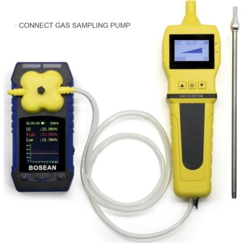 6in1 Compound Gas Monitor LCD O2 EX H2S CO Flammable Gas Hydrogen Sulfide Oxygen Combustible Gas Leak Sensor Analyzer TEMP Time