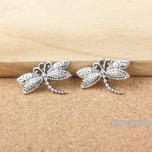75 pcs Vintage Charms Dragonfly Pendant Antique silver Fit Bracelets Necklace DIY Metal Jewelry Making 20132