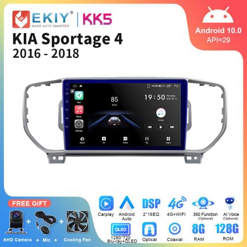 EKIY Android 10 QLED 1280*720 Car Radio For For Kia Sportage KX5 2016 2017 2018 Navigation GPS Multimedia Audio Bluetooth Player