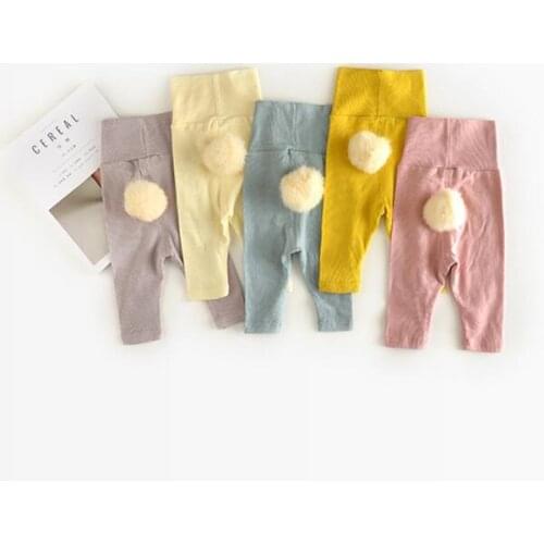 Infant Baby Trousers 5 Color Ruched Pants Ball Solid Lucky Child Clothing Kids Casual Clothes Spring Autumn