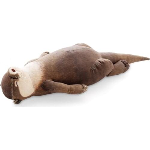 Cute Stuffed Cotton Otter Animal Toy Zipper Pencil Case Storage Bag Multi-Use Keyboard Mouse Wrist Rest Pad Pillow Kids Doll