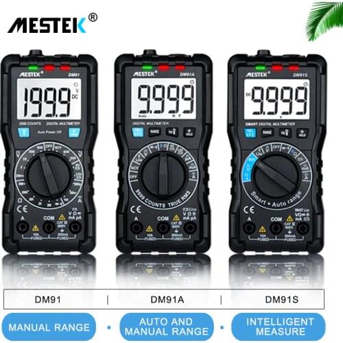 MESTEK DM91/DM91A/DM91S Digital Multimeter 9999 Count AC/DC Ammeter Voltmeter Ohm Voltage Meter HFE NVC Capacitance Tester