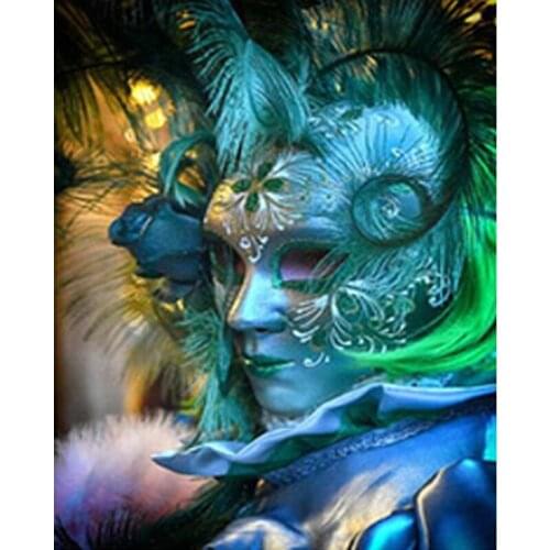 Diy square round diamond painting kit mask woman mosaic decorative painting handmade cross stitch embroidery beadwork