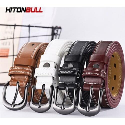 HITONBULL Womens Pin Buckle Belt Fashion Jeans Leather Belts Hight Quality Brand Waistband For Women Casual Dress Girdle