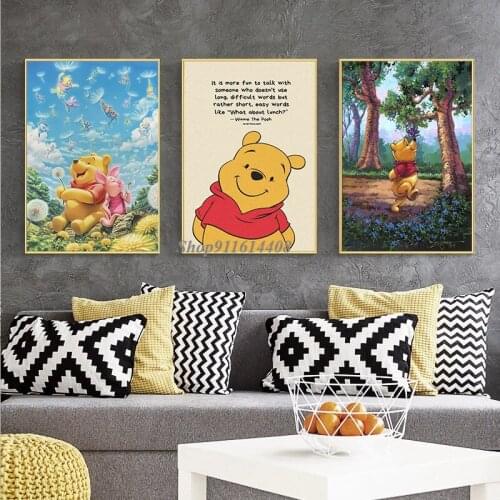 Canvas Painting Disney Classic Anime Winnie The Pooh Tigger Posters Prints Wall Art Pictures for Children Living Room Home Decor