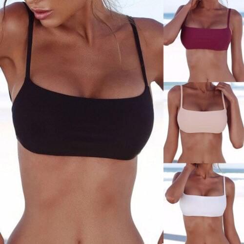 Hot Selling Unpadded Bikini Top Sexy Pure Color Swimwear Women Bathing Suit Women Swimming Top Monokini Crop Top New Only Top
