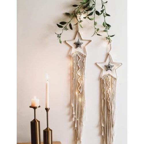 Star Moon Sun Macrame Dream Net Catcher Boho Style Home Wall Decor Girls Kids Nursery Garden Decoration Outdoor Gifts